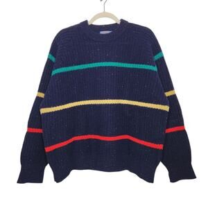 Vintage 90s Pendleton Wool Stripe Sweater Autumn Fall Vibes Grandpa Country Trad